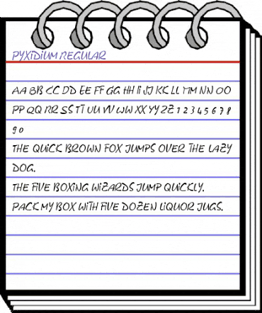 Pyxidium Regular animated font preview