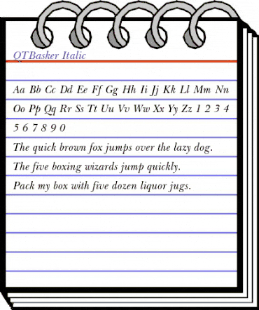 QTBasker Italic animated font preview QTBasker Italic animated font preview