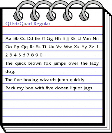 QTFrizQuad Regular animated font preview