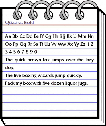 Quadrat Bold animated font preview