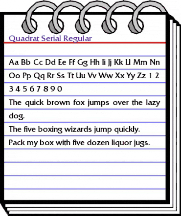 Quadrat-Serial Regular animated font preview