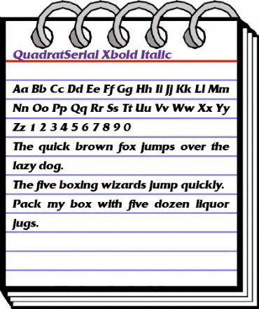 QuadratSerial-Xbold Italic animated font preview