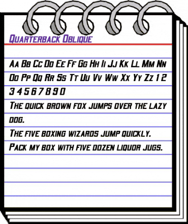 Quarterback Oblique animated font preview