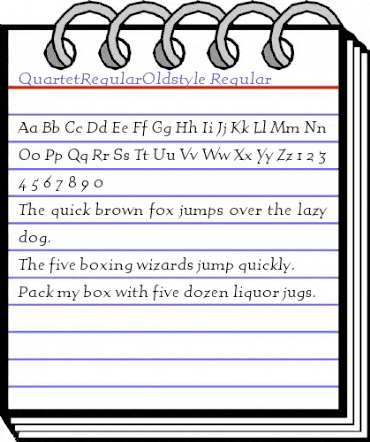 QuartetRegularOldstyle Regular animated font preview