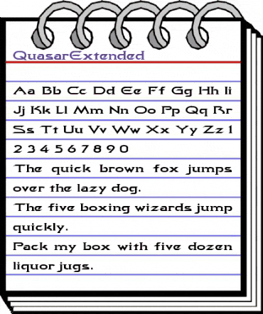 QuasarExtended Regular animated font preview