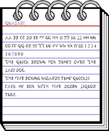Quasari Regular animated font preview