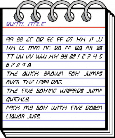 Quatl Italic Italic animated font preview Quatl Italic Italic animated font preview