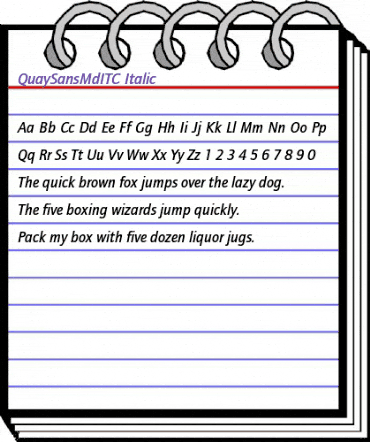 QuaySansMdITC Italic animated font preview QuaySansMdITC Italic animated font preview