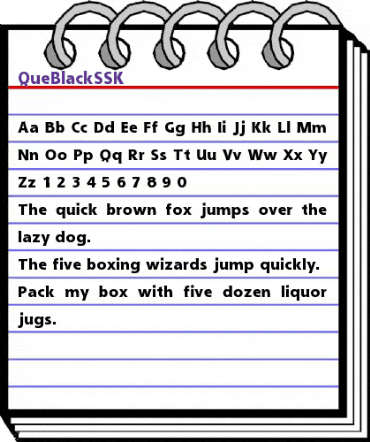QueBlackSSK Regular animated font preview