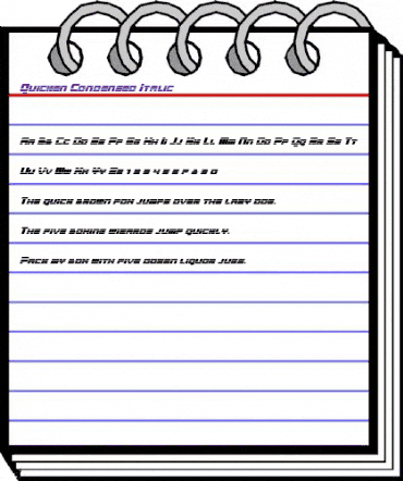 Quicken Condensed Italic Condensed Italic animated font preview Quicken Condensed Italic Condensed Italic animated font preview