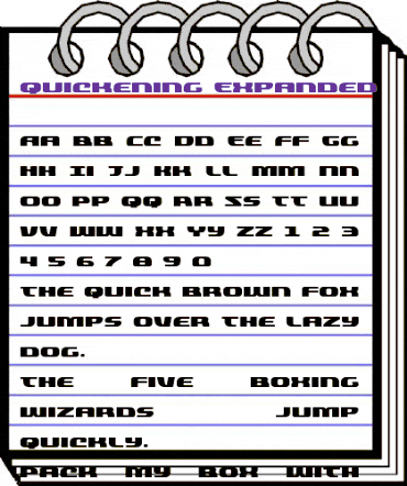 Quickening Expanded Expanded animated font preview