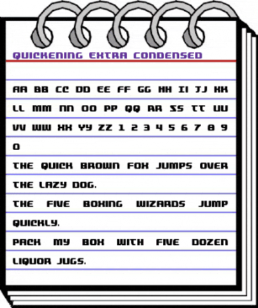 Quickening Extra-Condensed Condensed animated font preview
