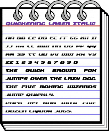 Quickening Laser Italic Italic animated font preview Quickening Laser Italic Italic animated font preview