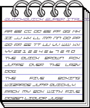 QuickQuick Super-Italic Italic animated font preview QuickQuick Super-Italic Italic animated font preview