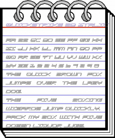 QuickStrike 3D Italic Italic animated font preview QuickStrike 3D Italic Italic animated font preview