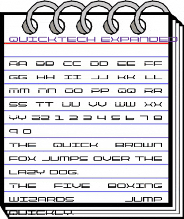 QuickTech Expanded Expanded animated font preview QuickTech Expanded Expanded animated font preview