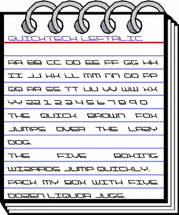 QuickTech Leftalic Italic animated font preview QuickTech Leftalic Italic animated font preview
