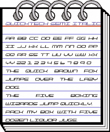 QuickTech Semi-Italic Semi-Italic animated font preview QuickTech Semi-Italic Semi-Italic animated font preview