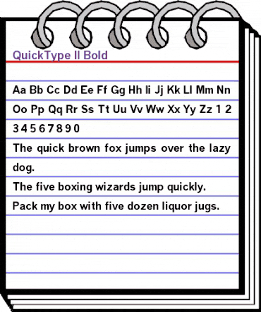 QuickType II Bold animated font preview QuickType II Bold animated font preview