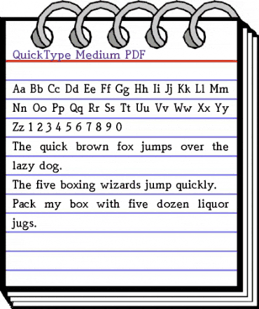 QuickType Medium Regular animated font preview