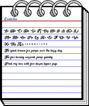 Quillotha Regular animated font preview Quillotha Regular animated font preview