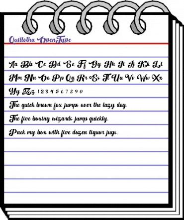 Quillotha Regular animated font preview Quillotha Regular animated font preview