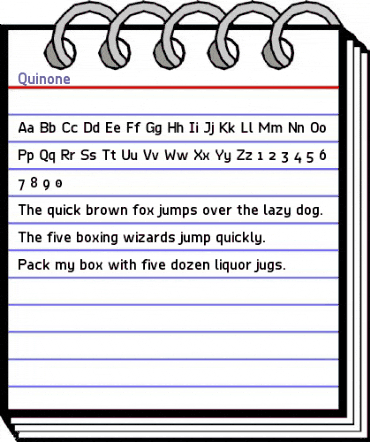 Quinone Regular animated font preview