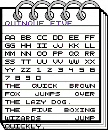 QuinqueFive Regular animated font preview