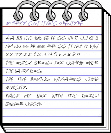 Quirky Cat Italic animated font preview Quirky Cat Italic animated font preview