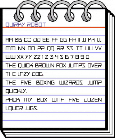 Quirky Robot Regular animated font preview