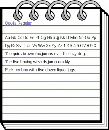 Quota Regular animated font preview