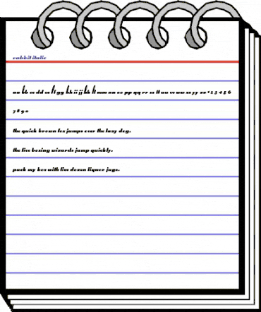 Rabbit italic Italic animated font preview