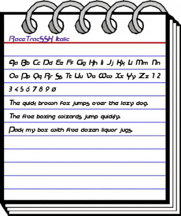 RaceTracSSK Italic animated font preview RaceTracSSK Italic animated font preview