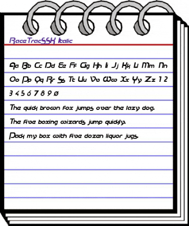 RaceTracSSK Italic animated font preview