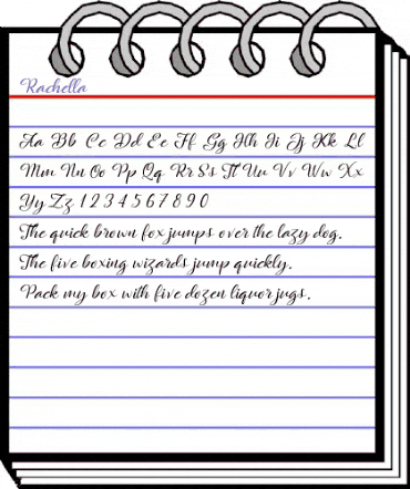 Rachella Script Regular animated font preview