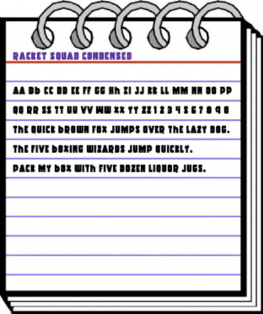Racket Squad Condensed Condensed animated font preview Racket Squad Condensed Condensed animated font preview