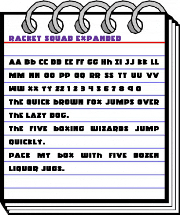 Racket Squad Expanded Expanded animated font preview Racket Squad Expanded Expanded animated font preview