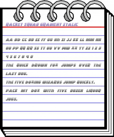 Racket Squad Gradient Italic Italic animated font preview Racket Squad Gradient Italic Italic animated font preview