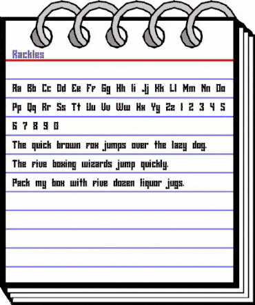 Rackles Regular animated font preview Rackles Regular animated font preview
