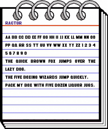 RACTOR Regular animated font preview