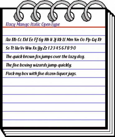 Racy Mango Italic animated font preview Racy Mango Italic animated font preview