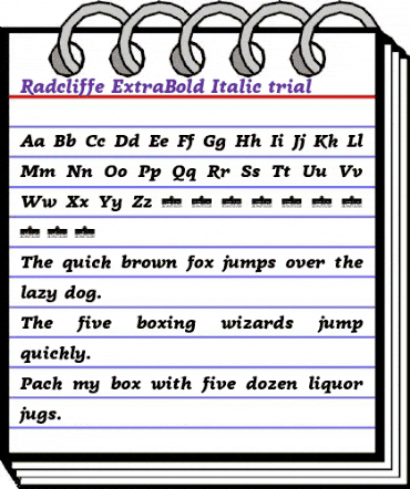 Radcliffe Display ExtraBold Italic animated font preview