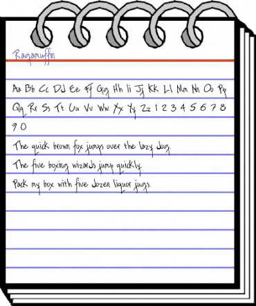 Ragamuffin Regular animated font preview