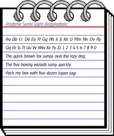 Ragtime-Serial-Light RegularItalic animated font preview Ragtime-Serial-Light RegularItalic animated font preview