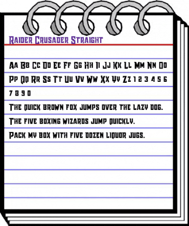 Raider Crusader Straight Regular animated font preview