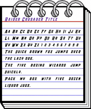 Raider Crusader Title Regular animated font preview Raider Crusader Title Regular animated font preview