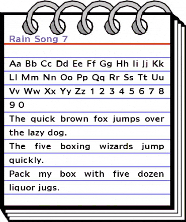 Rain Song 7 Regular animated font preview
