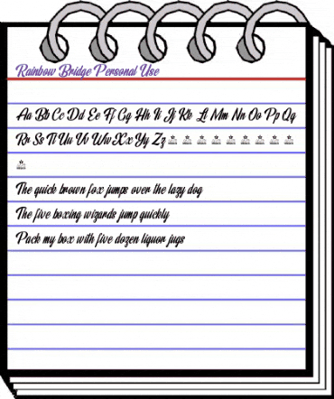 Rainbow Bridge Personal Use Regular animated font preview