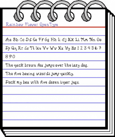 Rainbow Flower Regular animated font preview