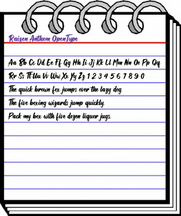 Raizen Anthem Regular animated font preview